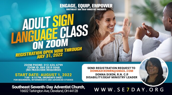Aug 1st - Adult Sign Language Class on ZOOM