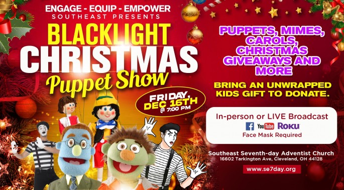 Dec 16th Blacklight Christmas Puppet Show
