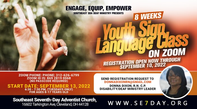 Sept 13th - Youth Sign Language Class